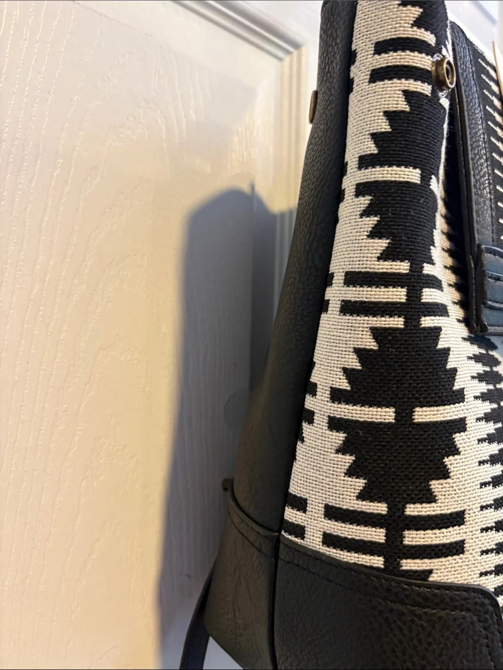 BNWT REIN & BRIDLE Black & White Aztec Backpack